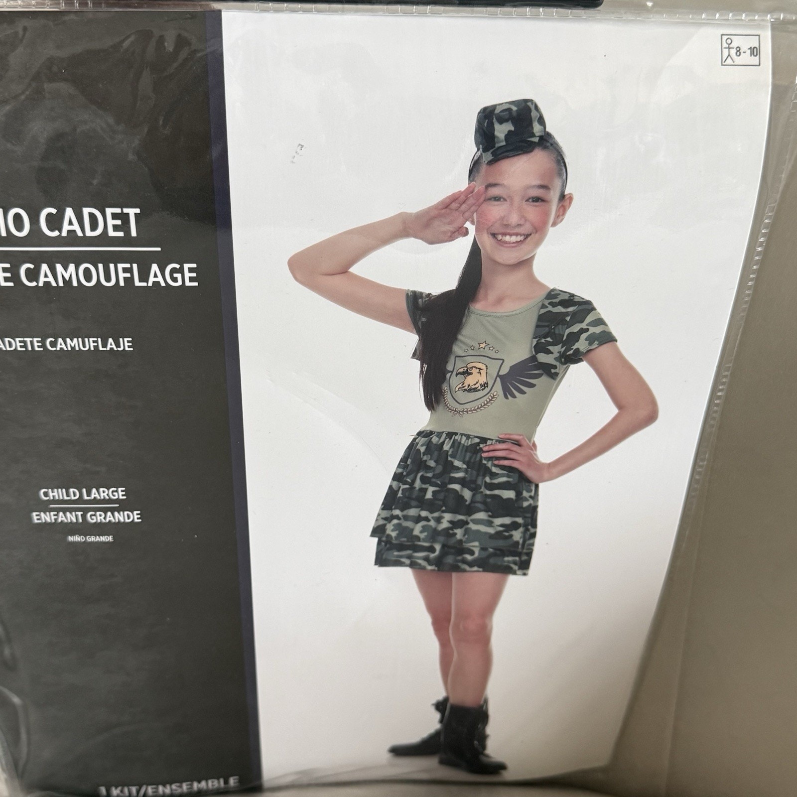 Camo Cadet Costume Girl Size Large 8-10 Halloween Party Nwt — image 2 of 5